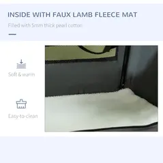 PawHut 91cm Foldable Pet Carrier, with Cushion, for Large Dogs and Cats - Grey - 7