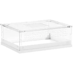 PawHut Acrylic Reptile Terrarium with Top Sliding Door, Vents,  for Snake, Frog, Spider, Gecko, Tarantula, 40 x 30 x 15 cm - 1