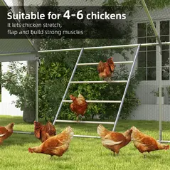PawHut Chicken Perch for Coop, Wooden and Galvanised Steel Roosting Bar Jungle Gym, Chicken Roosting Ladder for Backyard Farm - 6