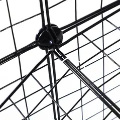 PawHut DIY Pet Playpen Metal Wire Fence Indoor Outdoor Rabbit Small Animals Cage 36 Panel Enclosure Black - 8