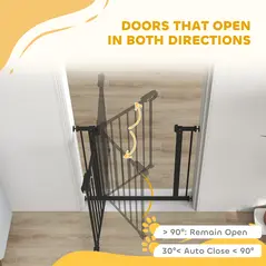 PawHut Adjustable Safety Gate w/ One Extensions, Four Adjustable Screws, Black - 5