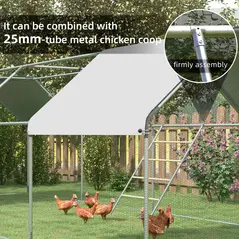 PawHut Chicken Perch for Coop, Wooden and Galvanised Steel Roosting Bar Jungle Gym, Chicken Roosting Ladder for Backyard Farm - 4