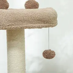 PawHut Cat Tree for Indoor Cats, 88cm Cat Tower with Sisal Scratching Post, Hanging Ball, Large Cat Perch, Stairs, Brown - 9
