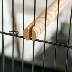 PawHut Bird Cage Budgie Cage 2 In 1 Large Aviary with Wheels Removable Trays for Finch Canaries Cockatiels Black - 9