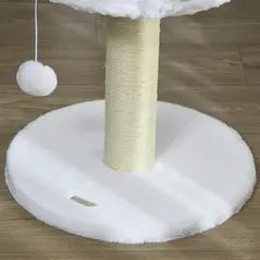 PawHut Cat Tree Tower with Scratching Posts, White - 9