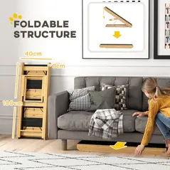 PawHut Adjustable Dog Steps Dog Ramp, 4-Step Non-slip Pet Stairs for Large Sized Dogs, Foldable Dog Stairs for Bed Sofa - 7