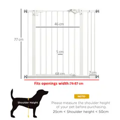 PawHut Adjustable Safety Gate w/ One Extensions, Four Adjustable Screws, White - 3
