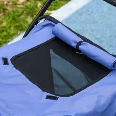 PawHut Foldable Pet Stroller, with Washable Cushion, Storage Bags, Safety Leash, for Medium, Large Dogs, Cats - Blue - 8