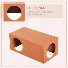 PawHut Outdoor Rabbit Hideaway Shelter Indoor Cat Tunnel Garden Kitty Box House Pet Home Run Play Cage Waterproof 60Lx30Wx25H(cm) - 4