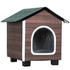 PawHut Insulated Outdoor Cat House, Water-Resistant Feral Cat Shelter with Elevated Base and Cushion, Red-brown - 1