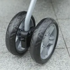 PawHut Dog Stroller with Rain Cover for Small Miniature Dogs, Folding Pet Pram with Cup Holder, Storage Basket, Reflective Strips, Red - 9