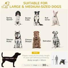 PawHut One-Click Foldable Pet Travel Stroller with Rain Cover, Cat Dog Pushchair with Universal Front Wheels, Shock Absorber, Storage Bags, Mesh Window, Safety Leash for Large and Medium Dogs (Grey) - 4