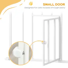 PawHut Extra Tall Pet Gate, Indoor Dog Safety Gate, with Cat Flap, Auto Close, 74-101cm Wide - White - 7