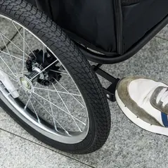 PawHut Foldable Pet Stroller, with Washable Cushion, Storage Bags, Safety Leash, for Medium, Large Dogs, Cats - Green - 9