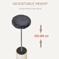 PawHut Floor to Ceiling Cat Tree for Indoor Cats Play Tower Climbing Activity Center Scratching Post Platforms Condo Adjustable Height 220-265cm Dark Grey - 7