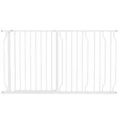 PawHut Extra Wide Dog Safety Gate, with Door Pressure, for Doorways, Hallways, Staircases - White - 1