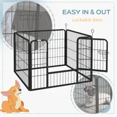 PawHut Heavy Duty Dog Playpen, 4 Panel Puppy Pen, Foldable Dog Kennel Both Indoor Outdoor Use Collapsible Design 82L x 82W x 60H (cm) - 7