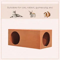 PawHut Outdoor Rabbit Hideaway Shelter Indoor Cat Tunnel Garden Kitty Box House Pet Home Run Play Cage Waterproof 60Lx30Wx25H(cm) - 5