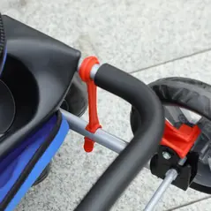 PawHut Dog Stroller with Rain Cover for Small Miniature Dogs, Folding Pet Pram with Cup Holder, Storage Basket, Reflective Strips, Blue - 9