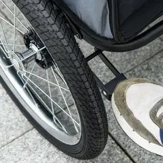 PawHut Foldable Pet Stroller, with Washable Cushion, Storage Bags, Safety Leash, for Medium, Large Dogs, Cats - Blue - 9