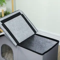 PawHut Outdoor Cat House, Weather Resistant Feral Cat Cave with Elevated Base and Cushion for Winter, Grey - 8