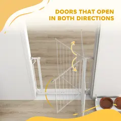 PawHut Extra Wide Dog Gate, with Door Pressure, for Doorways, Hallways, Staircases - White - 8