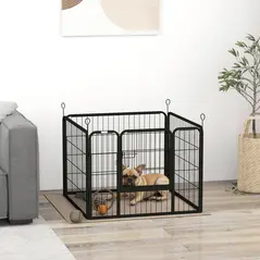 PawHut Heavy Duty Dog Playpen, 4 Panel Puppy Pen, Foldable Dog Kennel Both Indoor Outdoor Use Collapsible Design 82L x 82W x 60H (cm) - 2