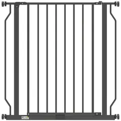 PawHut Extra Wide Dog Gate, with Door Pressure, for Doorways, Hallways, Staircases - Black - 1
