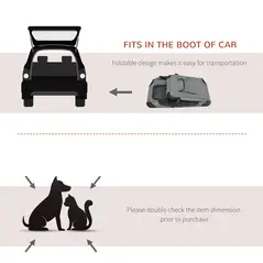 PawHut Oxford Fabric Folding Pet Carrier Bag Grey - 5