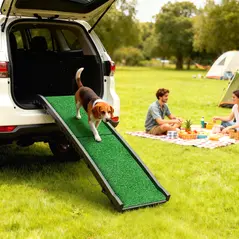PawHut Foldable Dog Ramp with Artificial Anti-slip Surface, Portable & Lightweight, for Cars, Home, 155 x 38.5 x 15.5 cm - 2