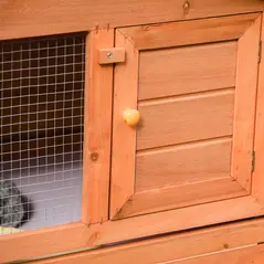PawHut Large Rabbit Hutch Outdoor, Guinea Pig Hutch, Wooden Small Animal House, with Rabbit Run, 215 x 63 x 97 cm - 8