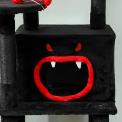 PawHut Gothic Cat Tree, 152 cm Multi-Level Cat Tower for Large Cats with Coffin Bed, Large Condo, for Halloween - 9