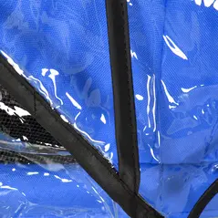 PawHut Dog Stroller with Rain Cover, Dog Pushchair One-Click Fold Trolley Jogger with EVA Wheels Brake Basket Adjustable Canopy Safety Leash for Small Dogs, Blue - 8