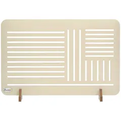 PawHut Freestanding Pet Gate, Portable Dog Barrier Gate with Feet for Small Breeds, 75 x 51 cm, Natural Wood - 1