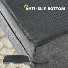 PawHut Dog Sofa Bed, Washable Pet Bed with Removable Cover and Non-Slip Bottom for Small, Medium and Large Dogs, Grey - 6