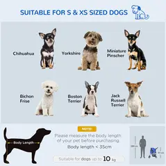 PawHut Dog Stroller with Rain Cover for Small Miniature Dogs, Folding Pet Pram with Cup Holder, Storage Basket, Reflective Strips, Blue - 4