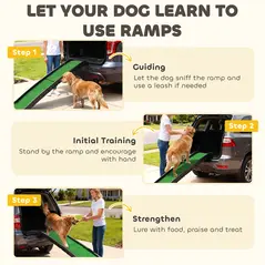 PawHut Foldable Dog Ramp with Artificial Anti-slip Surface, Portable & Lightweight, for Cars, Home, 155 x 38.5 x 15.5 cm - 8