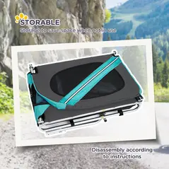 PawHut Folding Dog Bike Trailer Pet Cart Carrier for Bicycle Travel in Steel Frame with Hitch Coupler - Light Blue & Grey - 5