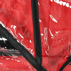 PawHut Dog Stroller with Rain Cover, Dog Pushchair One-Click Fold Trolley Jogger with EVA Wheels Brake Basket Adjustable Canopy Safety Leash for Small Dogs, Red - 8