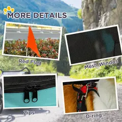 PawHut Folding Dog Bike Trailer Pet Cart Carrier for Bicycle Travel in Steel Frame with Hitch Coupler - Light Blue & Grey - 8