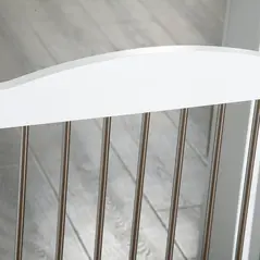 PawHut Foldable Dog Gate, Freestanding Pet Gate, with Two Support Feet, for Staircases, Hallways, Doorways - White - 7