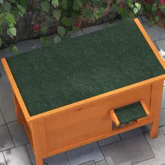 PawHut Feral Cat House, Wooden Insulated with Removable Floor, Water-Resistant Openable Roof - Orange - 8