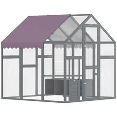 PawHut Large Walk In Chicken Run with Waterproof & Anti-UV Cover, for 6-8 Chickens, for Garden, Farm, 5.5' x 6' x 6' - 1