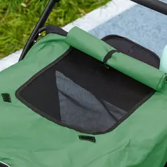 PawHut Foldable Pet Stroller, with Washable Cushion, Storage Bags, Safety Leash, for Medium, Large Dogs, Cats - Green - 8