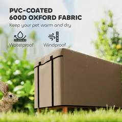 PawHut Water-Resistant Rabbit Hutch Cover for X-D2-0047 and Similar Models, 43 x 52 x 37cm, Brown - 4