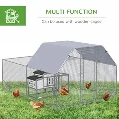 PawHut Walk In Chicken Run Chicken Coop with Roof Outdoor for 10-12 Chickens, Hen House, Duck Pen, 2.8 x 3.8 x 2 m - 6