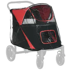 PawHut Rain Cover for Dog Pram, Stroller Buggy with Rear Entry - 1