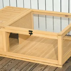 PawHut Tortoise House, Small Reptile Wooden House, with Mesh Roofs, Side Panels, for Turtles, Lizards, Geckos and Snakes - 8