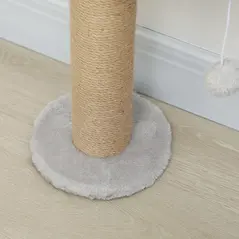 PawHut Wall Mounted Cat Shelves, Cat Climbing Wall with 4 Climbing Platforms, Jute Scratching Post and Toy Ball,180cm Tall, Light Grey - 9