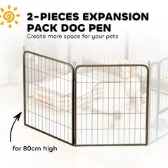 PawHut Two-Piece Dog Pen Expansion Pack for Medium Dogs, 80cm Tall Animal Pen with Three Connecting Stakes - 4